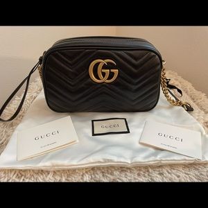 Gucci Marmont Matelasse Small Crossbody Black